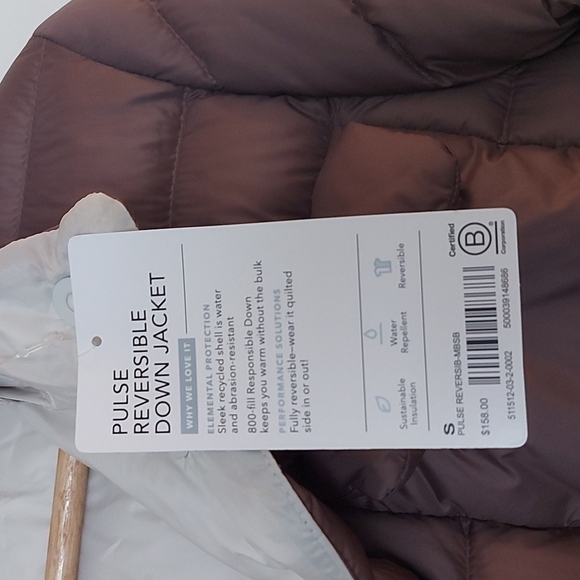 NWT Athleta Reversible Downfilled Jacket with Detachable Hood Rose/Off W… - Picture 4 of 10